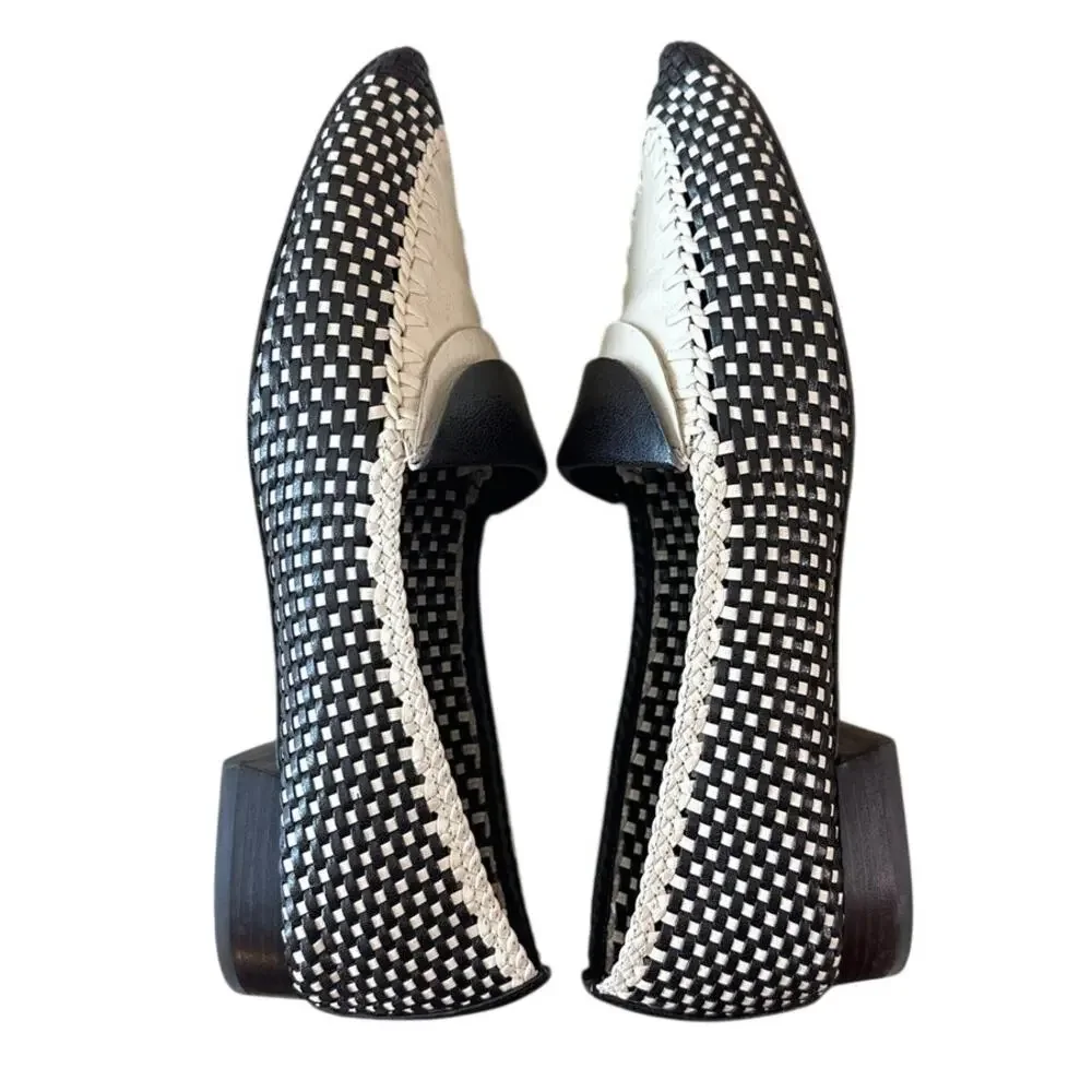 Tory Burch Envelope Bicolor Woven Loafers Coco‎ Cream 10